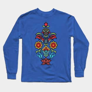 Floral Illustration Indian Ethnic Art Long Sleeve T-Shirt